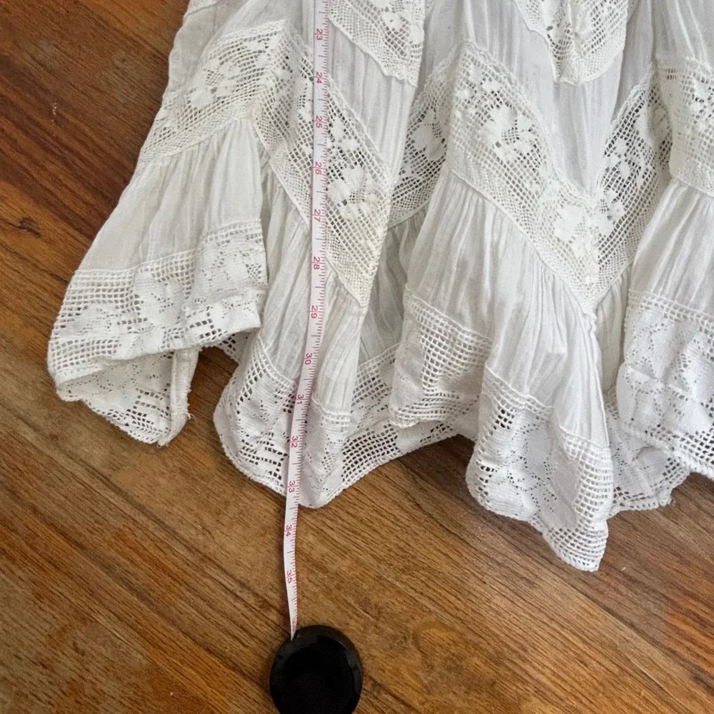 Free People Intimately Tunic Boho Lace Gauze Beach Cottagecore White Womens SP - Picture 5 of 11